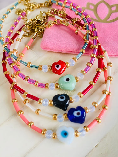 EVIL EYE HEART BRACELET